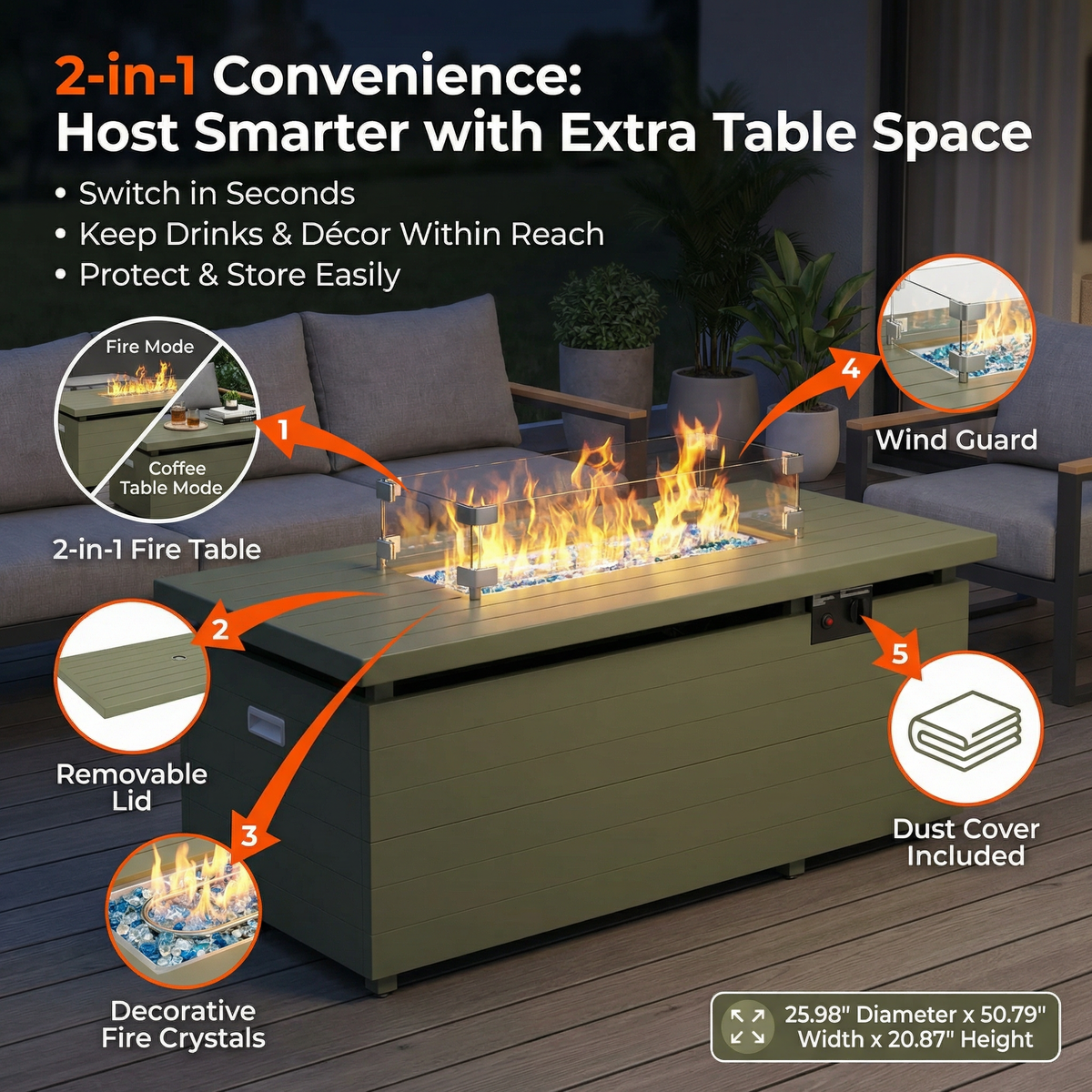 Outdoor Propane Fire Pit Table