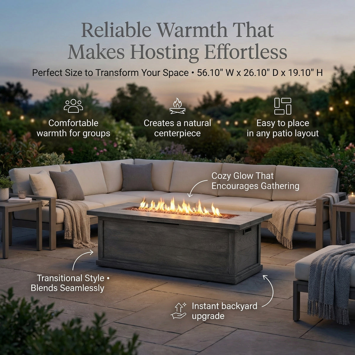 Patio Table with Fire Pit