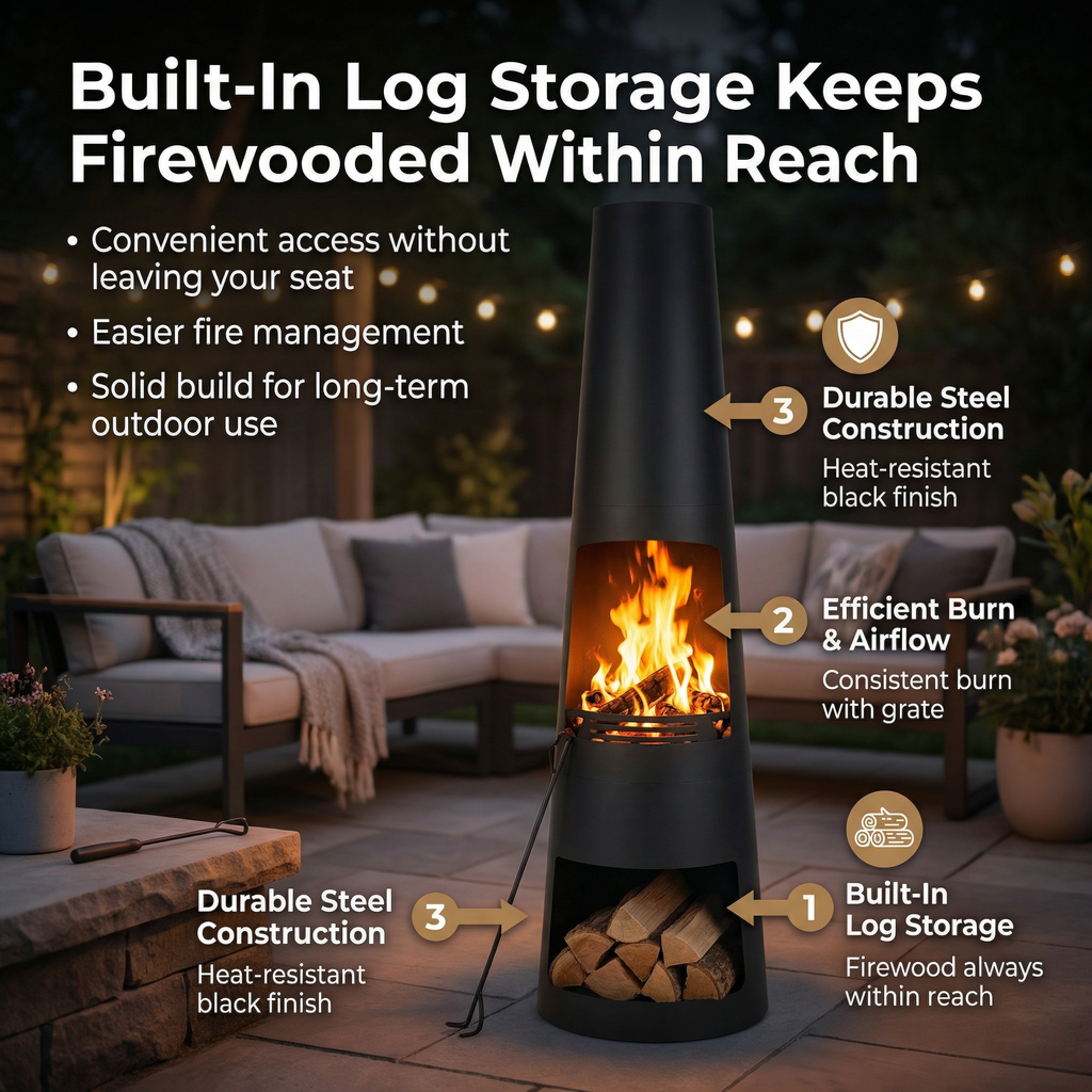 Metal Chiminea Fire Pit