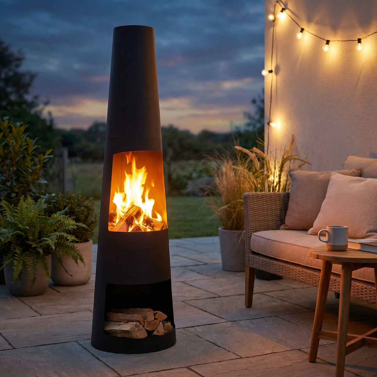 Metal Chiminea Fire Pit